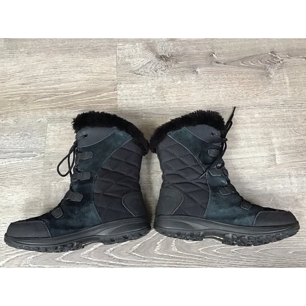 Columbia Ice Maiden II Waterproof Boots Black Faux Fur BL 1581-011 Womens 7.5